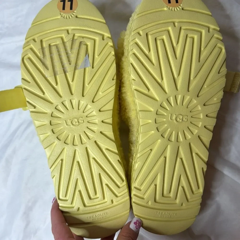 Ugg Fluffita Sherpa Slides In Margarita Yellow. Size 11. NWT.